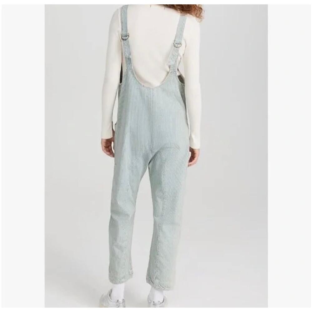 We The Free High Roller Light Denim Strip Jumpsuit - Picture 2 of 6